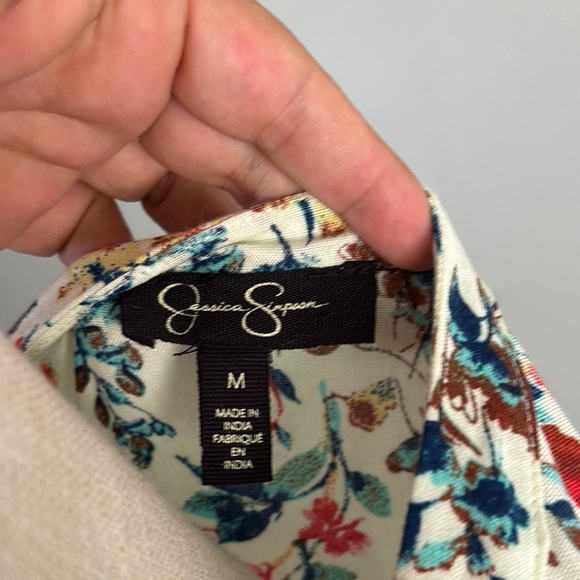 Jessica Simpson Cream and Red Floral Duster Coat - Picture 2 of 8